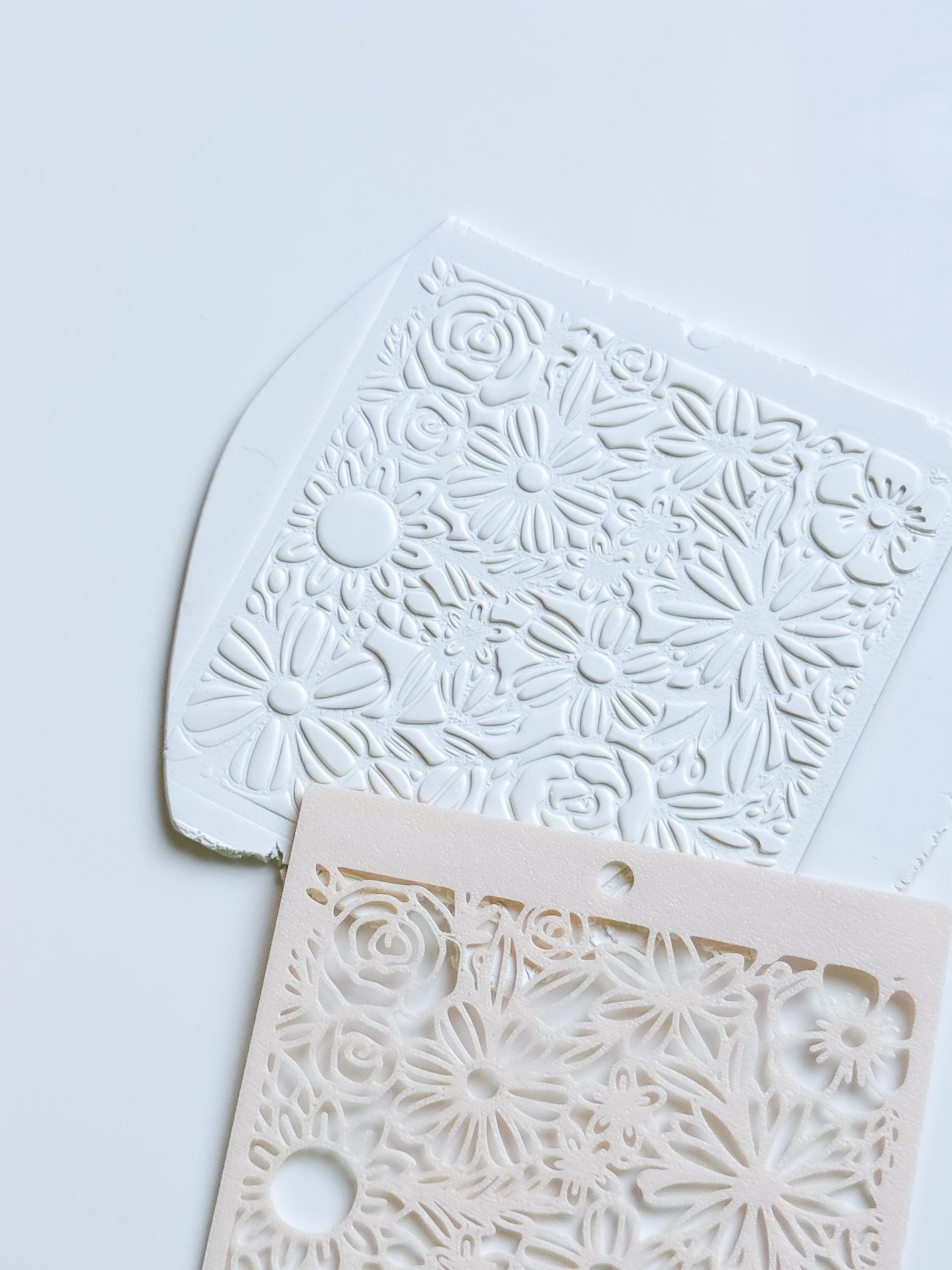 Love Meadow Floral Stencil for Polymer Clay