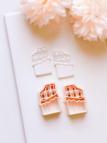 Bitter Love Chocolate Bar Cutter: Polymer Clay Valentine Shape