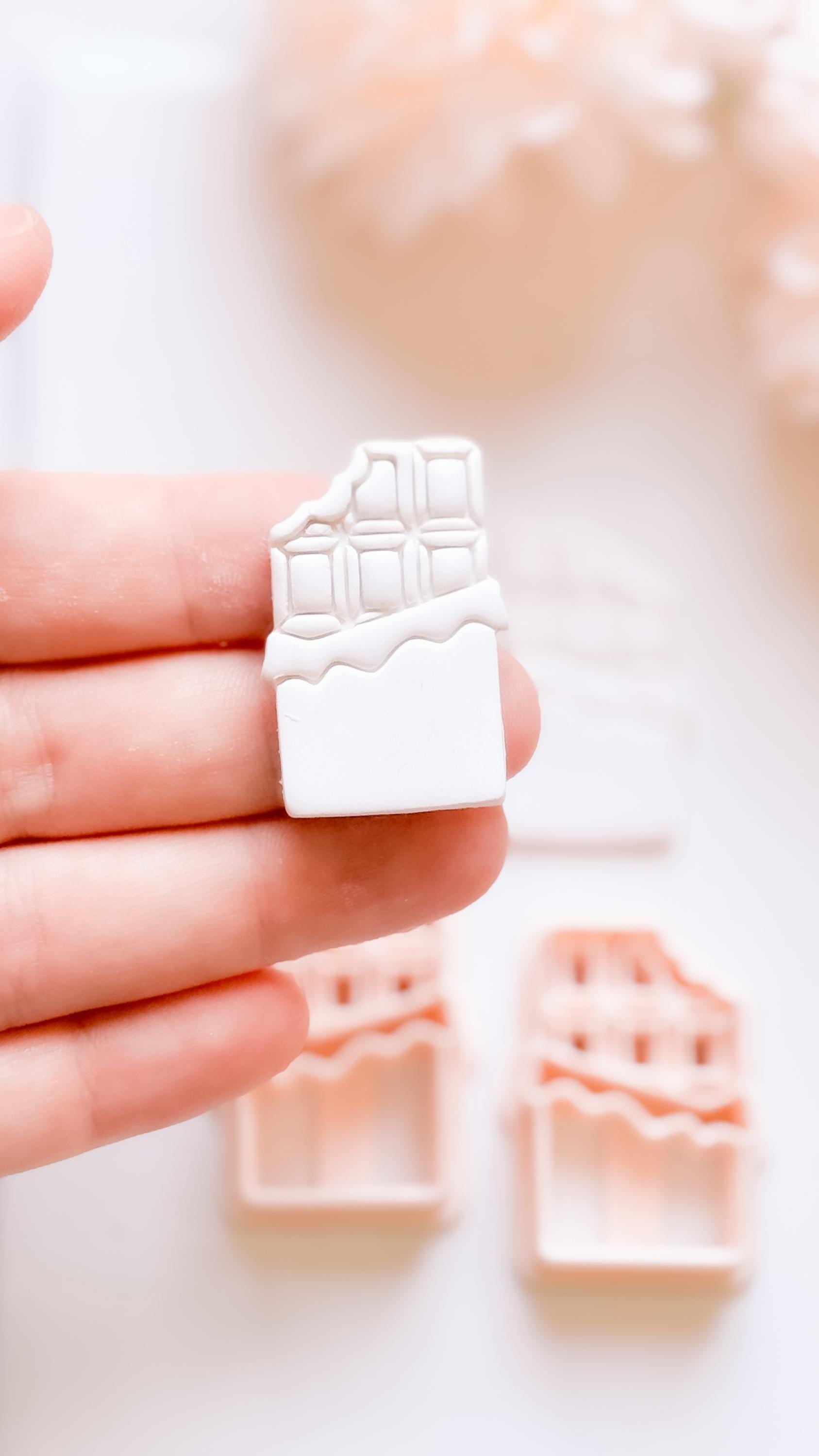 Bitter Love Chocolate Bar Cutter: Polymer Clay Valentine Shape