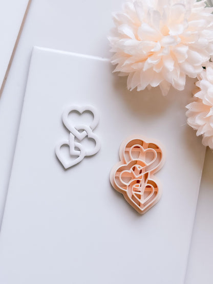 Heartchain Trio Linked Hearts Cutter for Polymer Clay