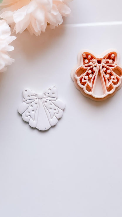 Dottie Bow Cutter: Scalloped Ribbon Shape for Polymer Clay