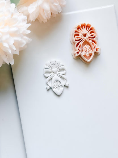 Heartbow Rose Cutter: Bow and Rose Heart Shape for Polymer Clay