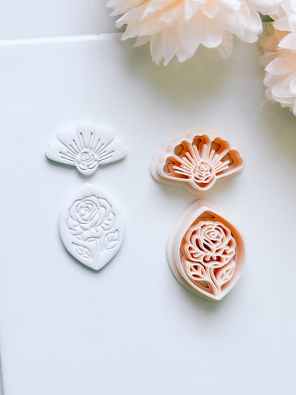 Rose Halo Cutter: Radiant Rose Fan Shape for Polymer Clay