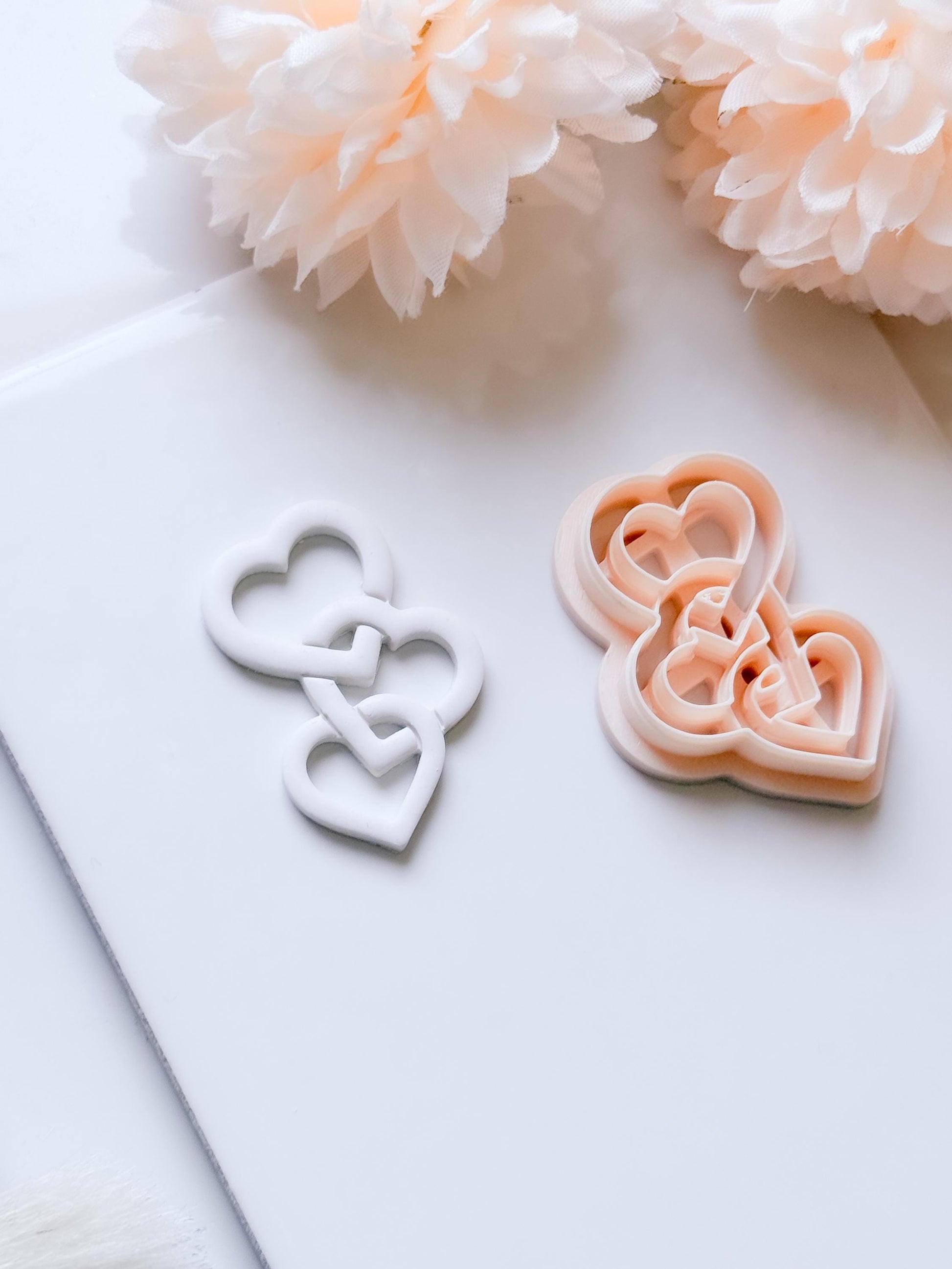 Heartchain Trio Linked Hearts Cutter for Polymer Clay