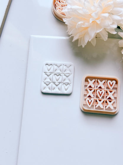 Love Tac Toe Clay Cutter: Valentine Heart Grid Shape