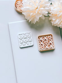 Love Tac Toe Clay Cutter: Valentine Heart Grid Shape