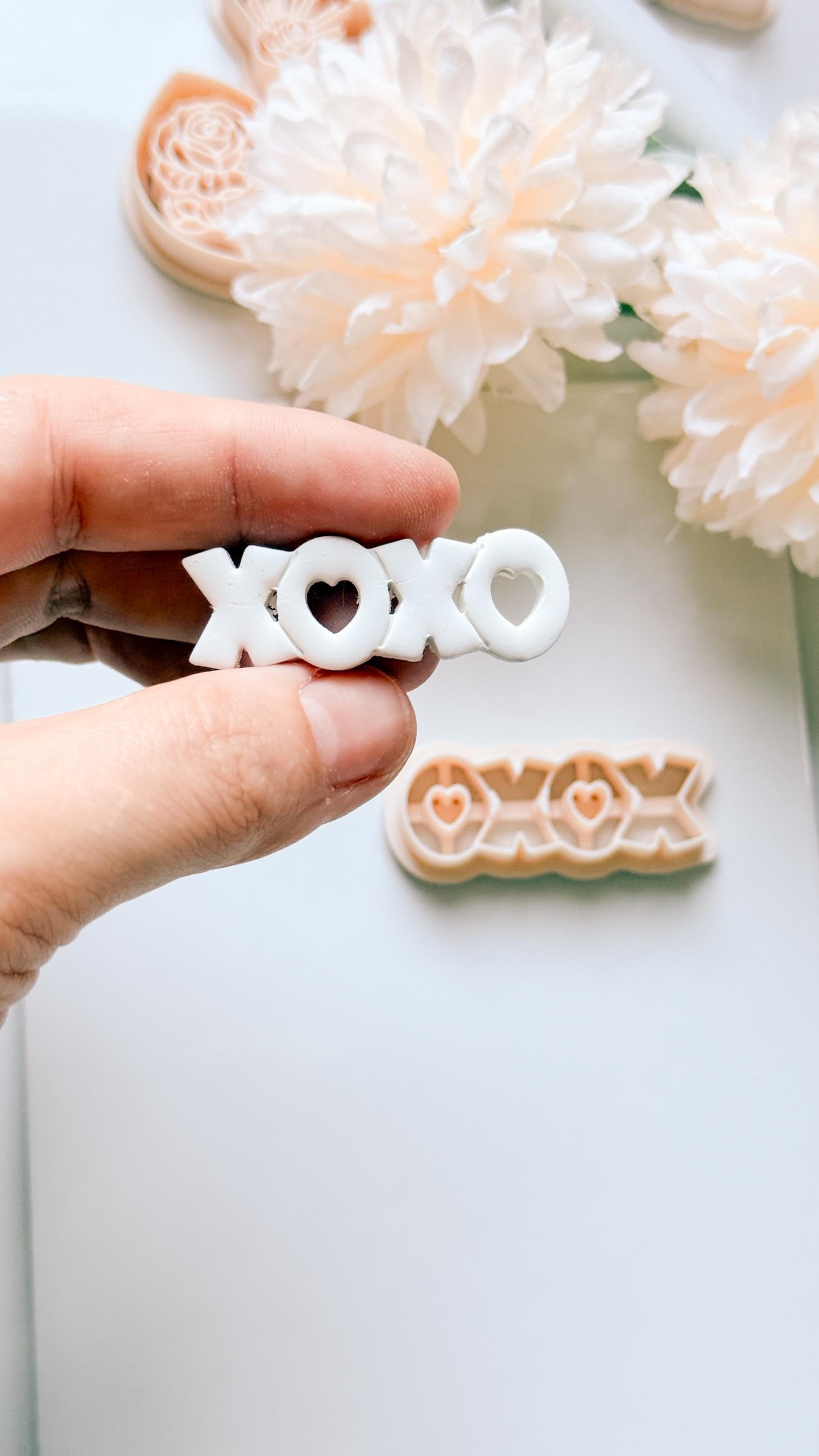 XOXO Hearts Word Cutter for Polymer Clay
