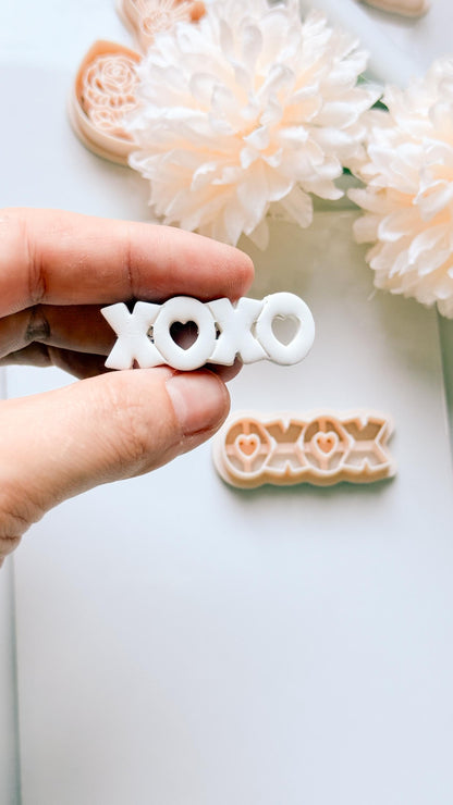 XOXO Hearts Word Cutter for Polymer Clay