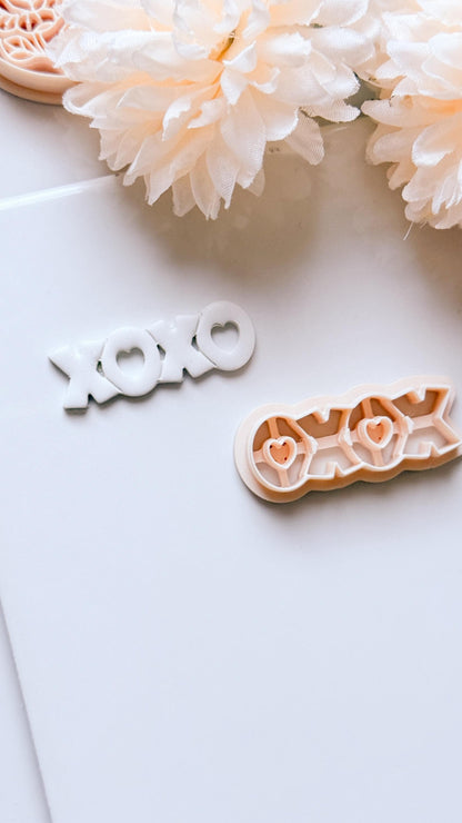 XOXO Hearts Word Cutter for Polymer Clay