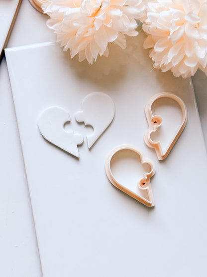 Puzzle Heart Duo Cutter for Polymer Clay