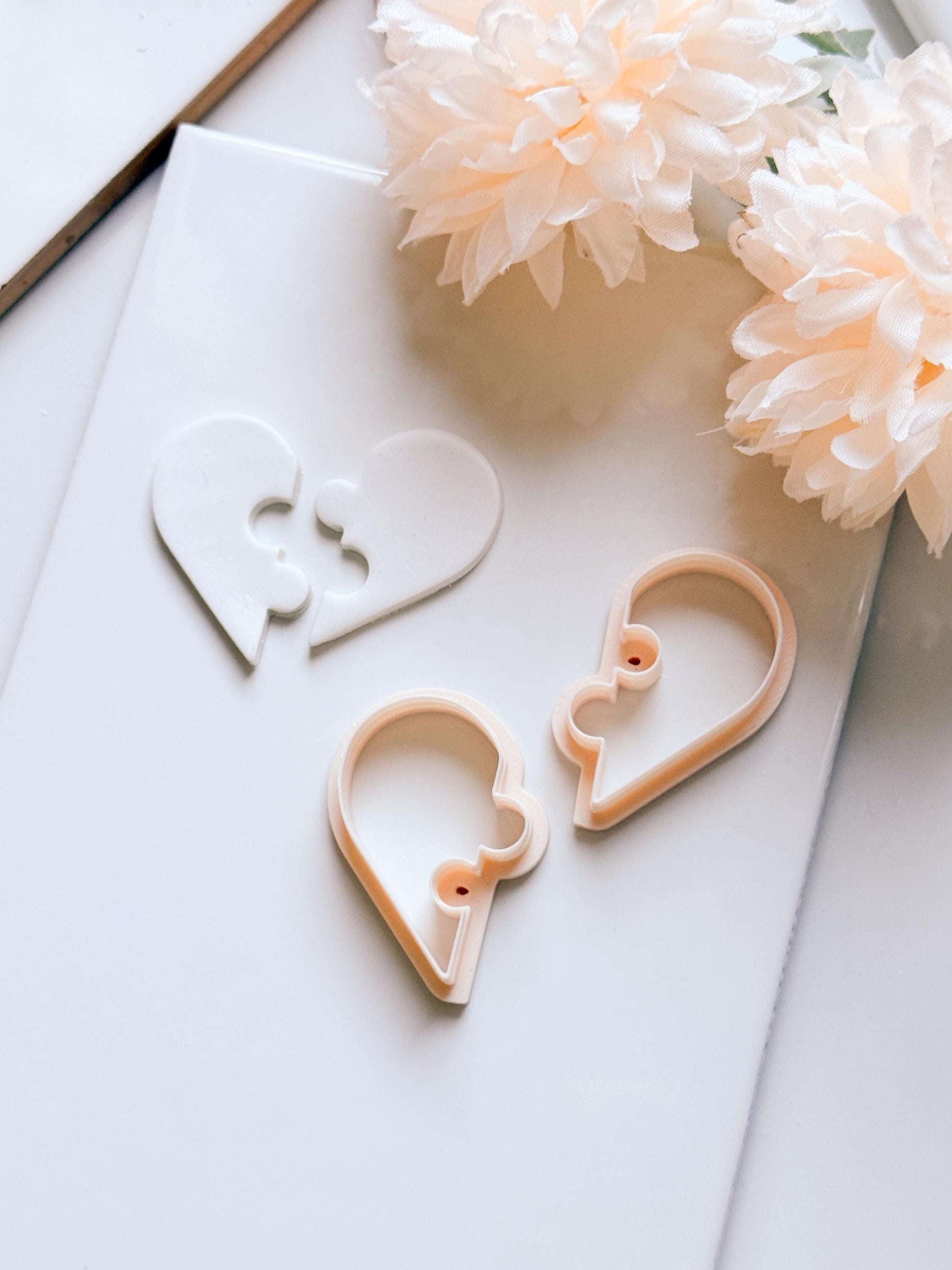 Puzzle Heart Duo Cutter for Polymer Clay