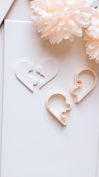 Puzzle Heart Duo Cutter for Polymer Clay