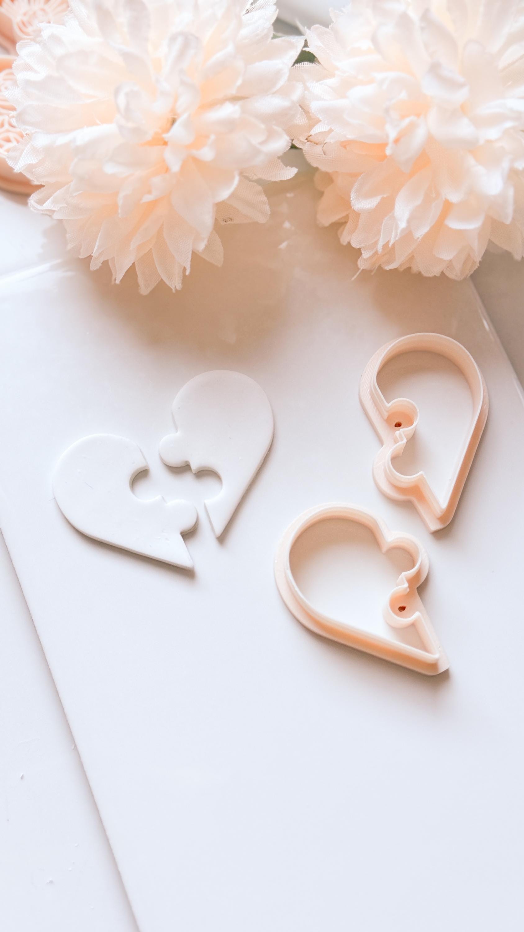 Puzzle Heart Duo Cutter for Polymer Clay
