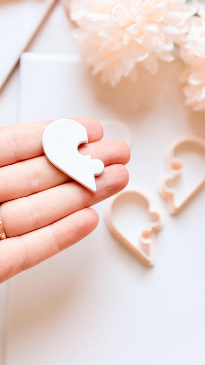 Puzzle Heart Duo Cutter for Polymer Clay