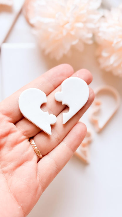 Puzzle Heart Duo Cutter for Polymer Clay