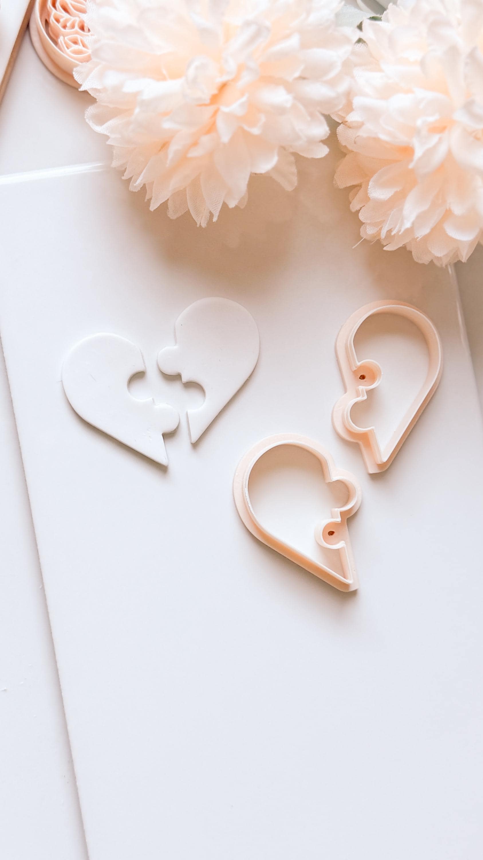 Puzzle Heart Duo Cutter for Polymer Clay