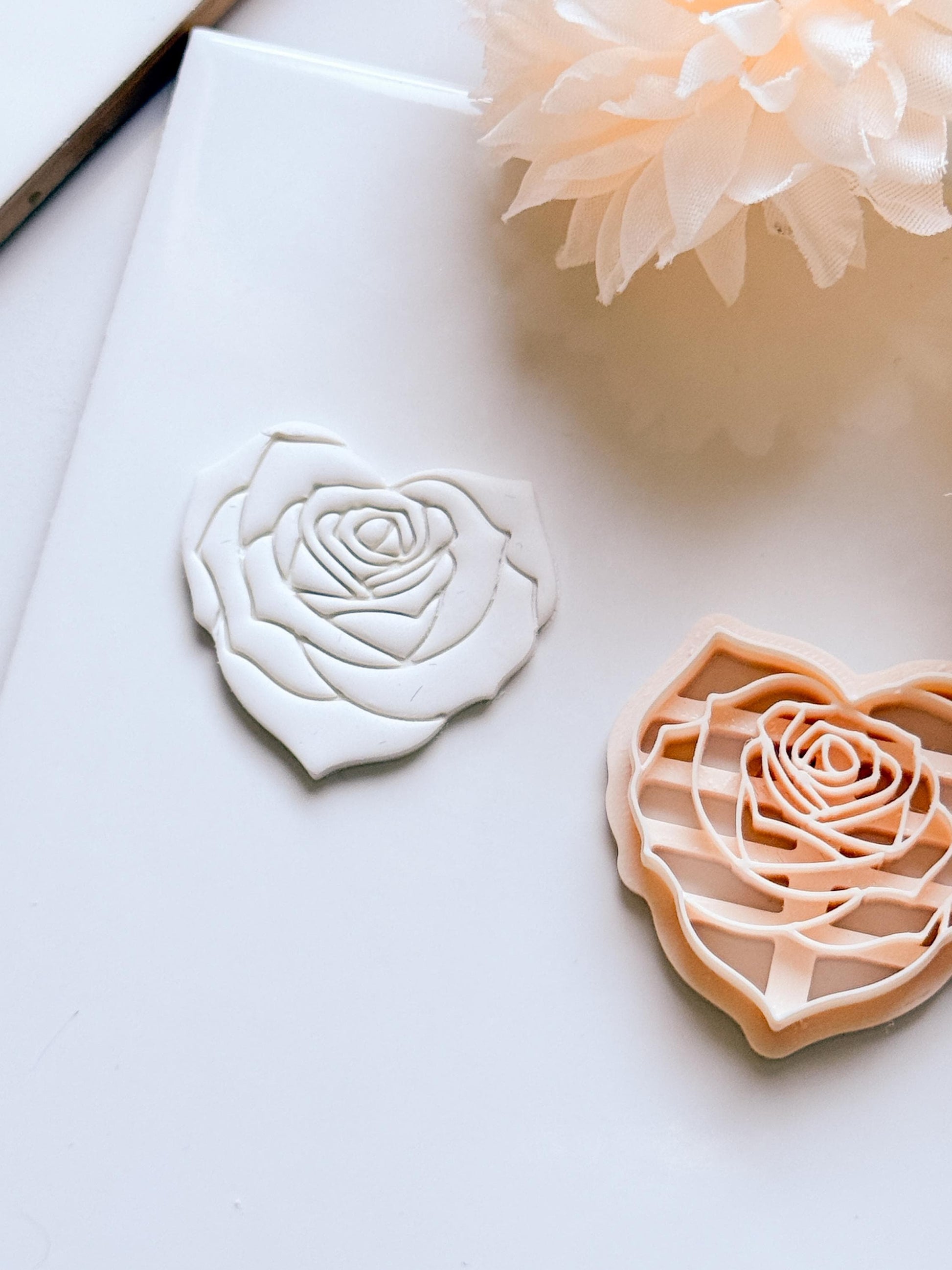 Roseheart Floral Heart Cutter for Polymer Clay