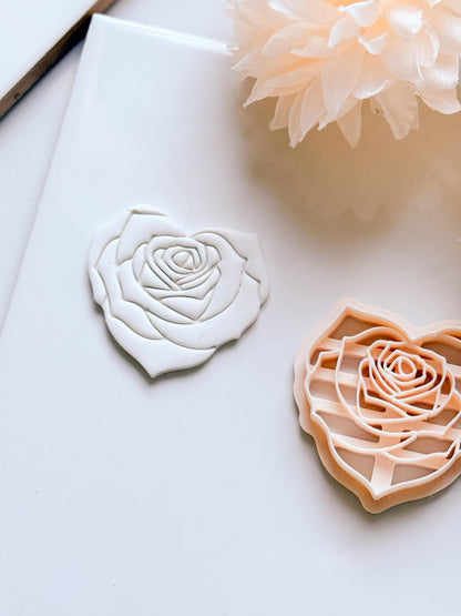 Roseheart Floral Heart Cutter for Polymer Clay