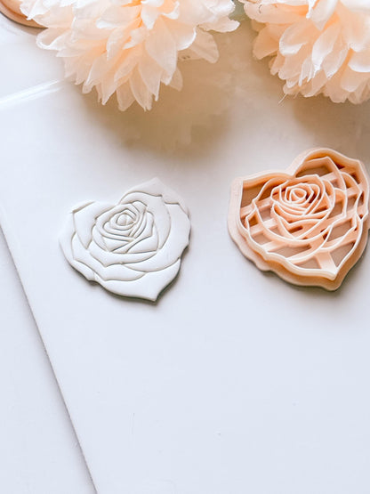 Roseheart Floral Heart Cutter for Polymer Clay