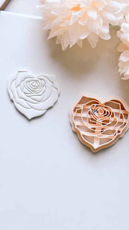 Roseheart Floral Heart Cutter for Polymer Clay