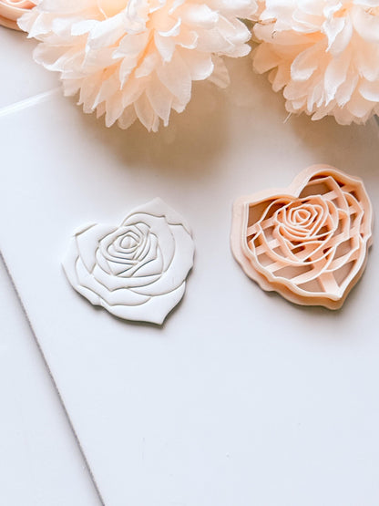 Roseheart Floral Heart Cutter for Polymer Clay
