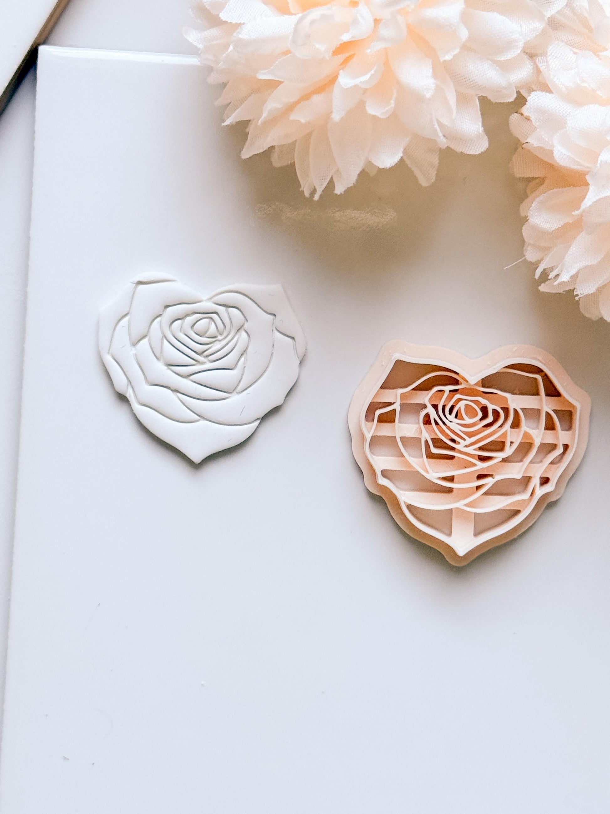 Roseheart Floral Heart Cutter for Polymer Clay