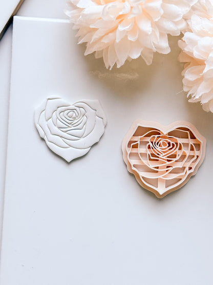 Roseheart Floral Heart Cutter for Polymer Clay