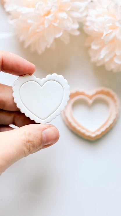 Heart Ruffle Scalloped Heart Cutter for Polymer Clay