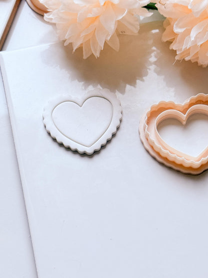 Heart Ruffle Scalloped Heart Cutter for Polymer Clay