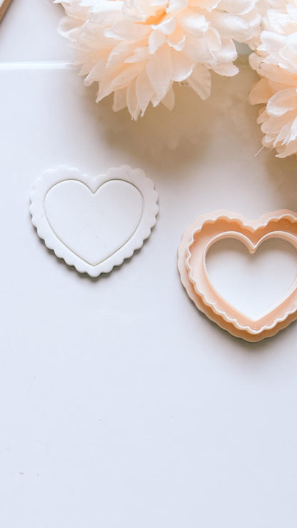 Heart Ruffle Scalloped Heart Cutter for Polymer Clay