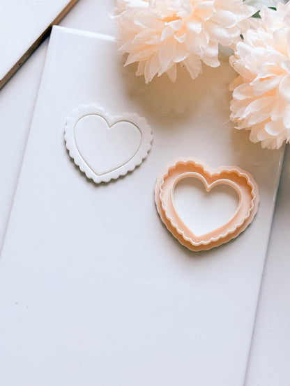 Heart Ruffle Scalloped Heart Cutter for Polymer Clay