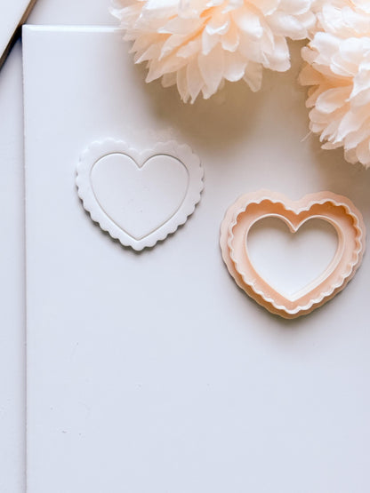 Heart Ruffle Scalloped Heart Cutter for Polymer Clay