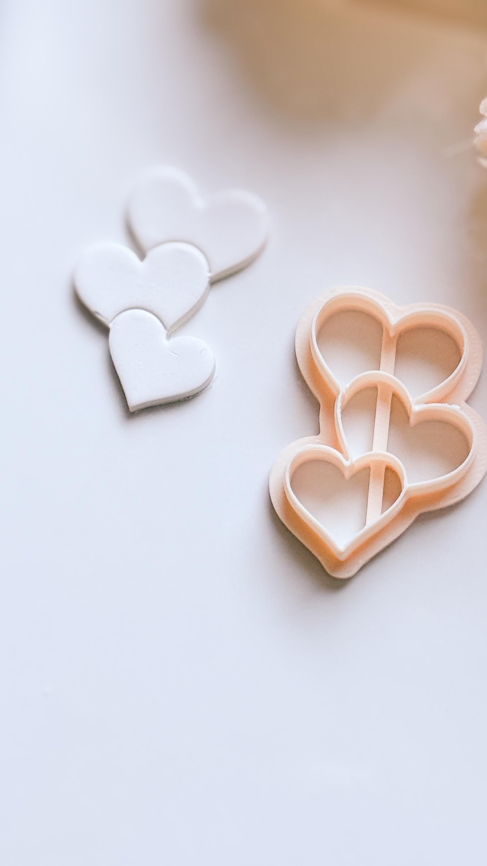 Stacked Hearts Trio Cutter for Polymer Clay