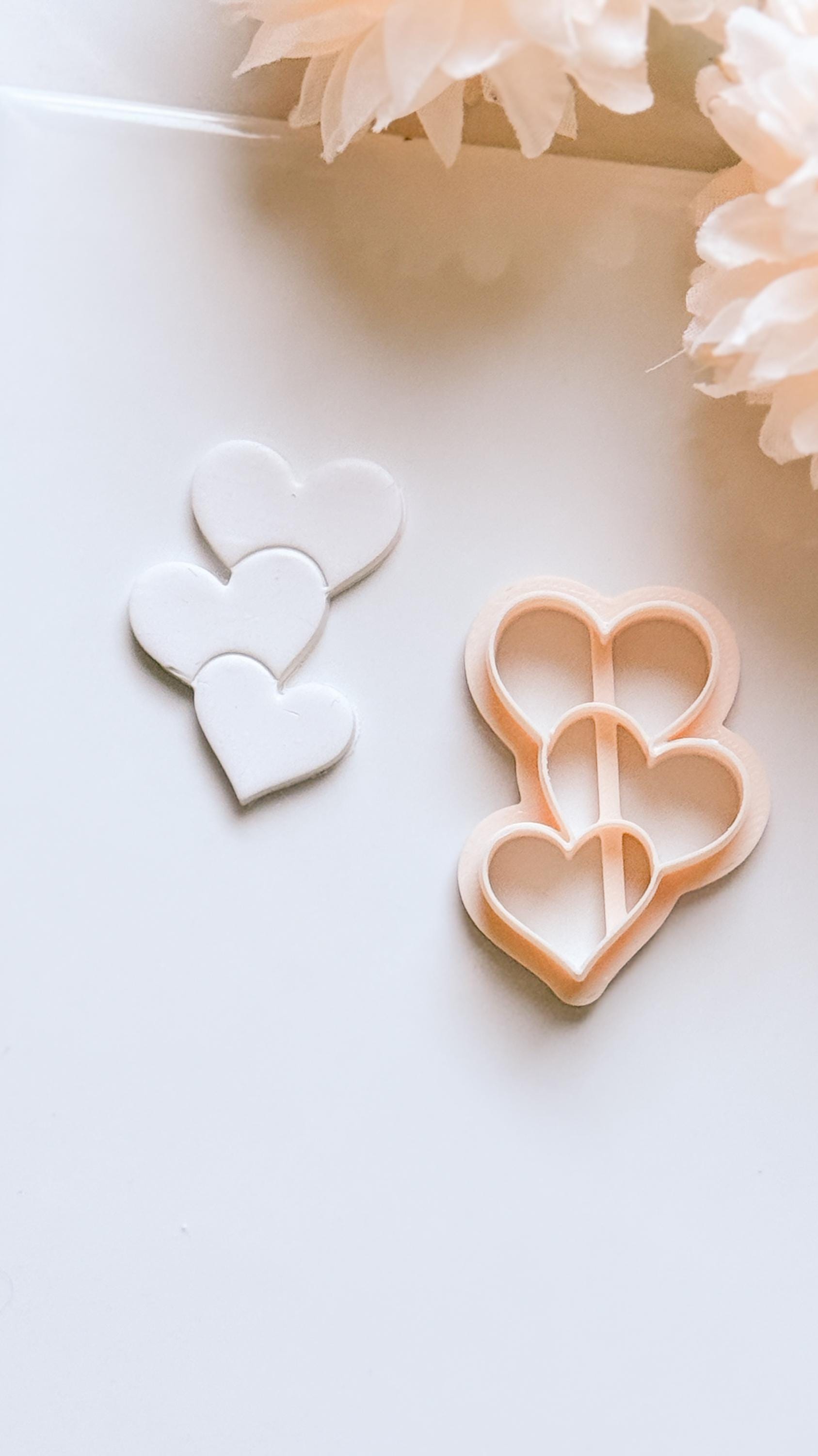 Stacked Hearts Trio Cutter for Polymer Clay