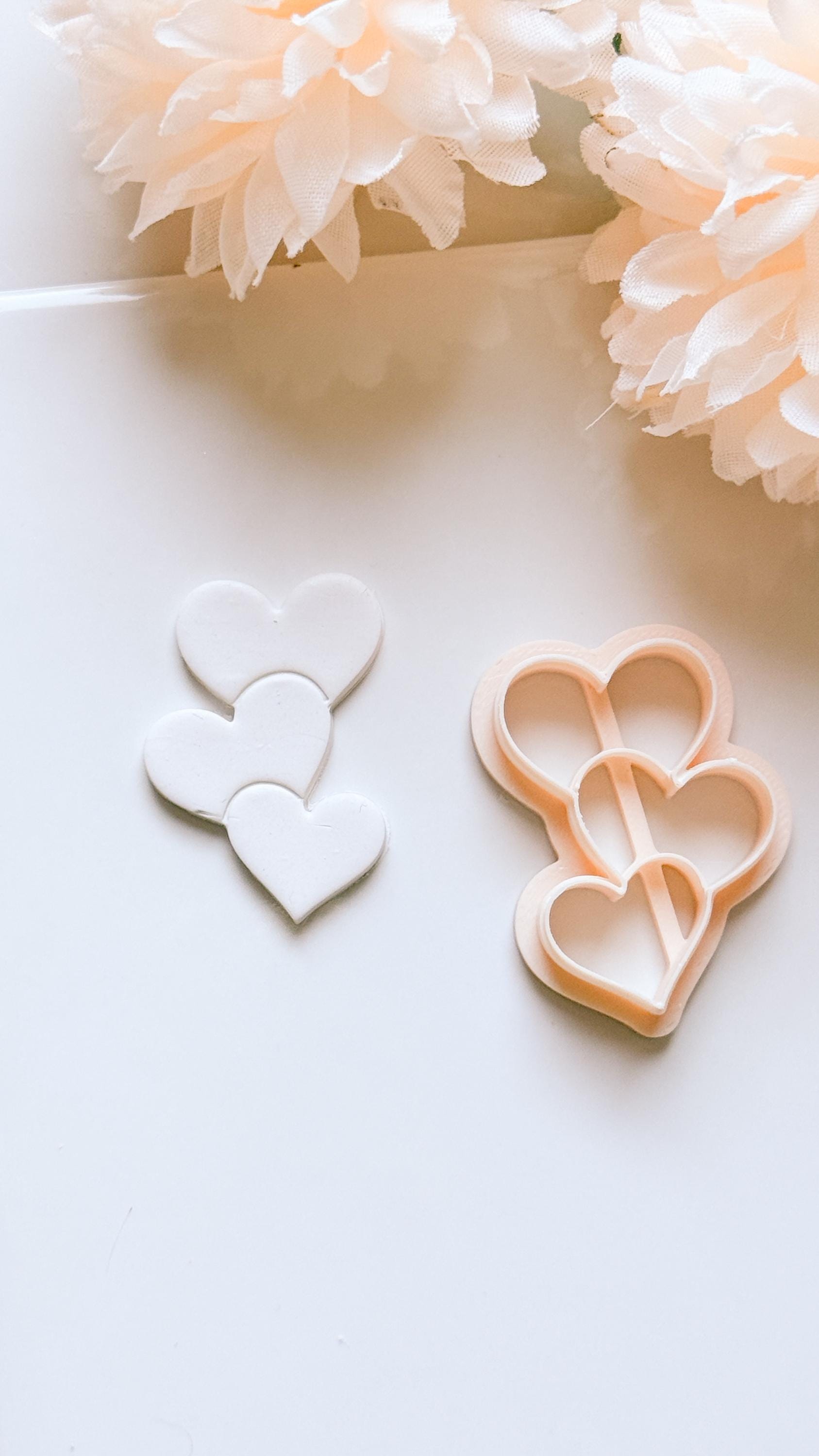 Stacked Hearts Trio Cutter for Polymer Clay