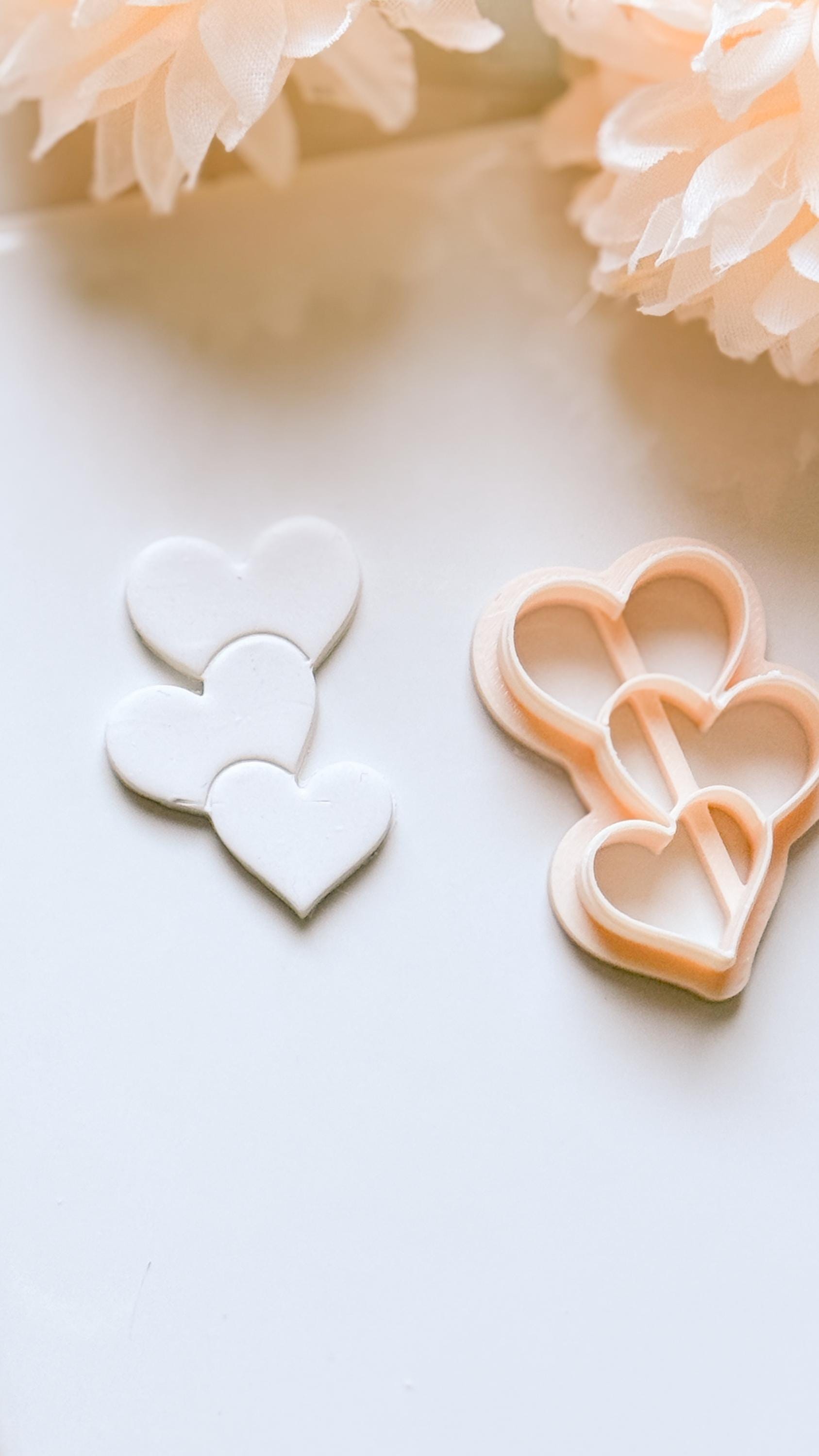 Stacked Hearts Trio Cutter for Polymer Clay