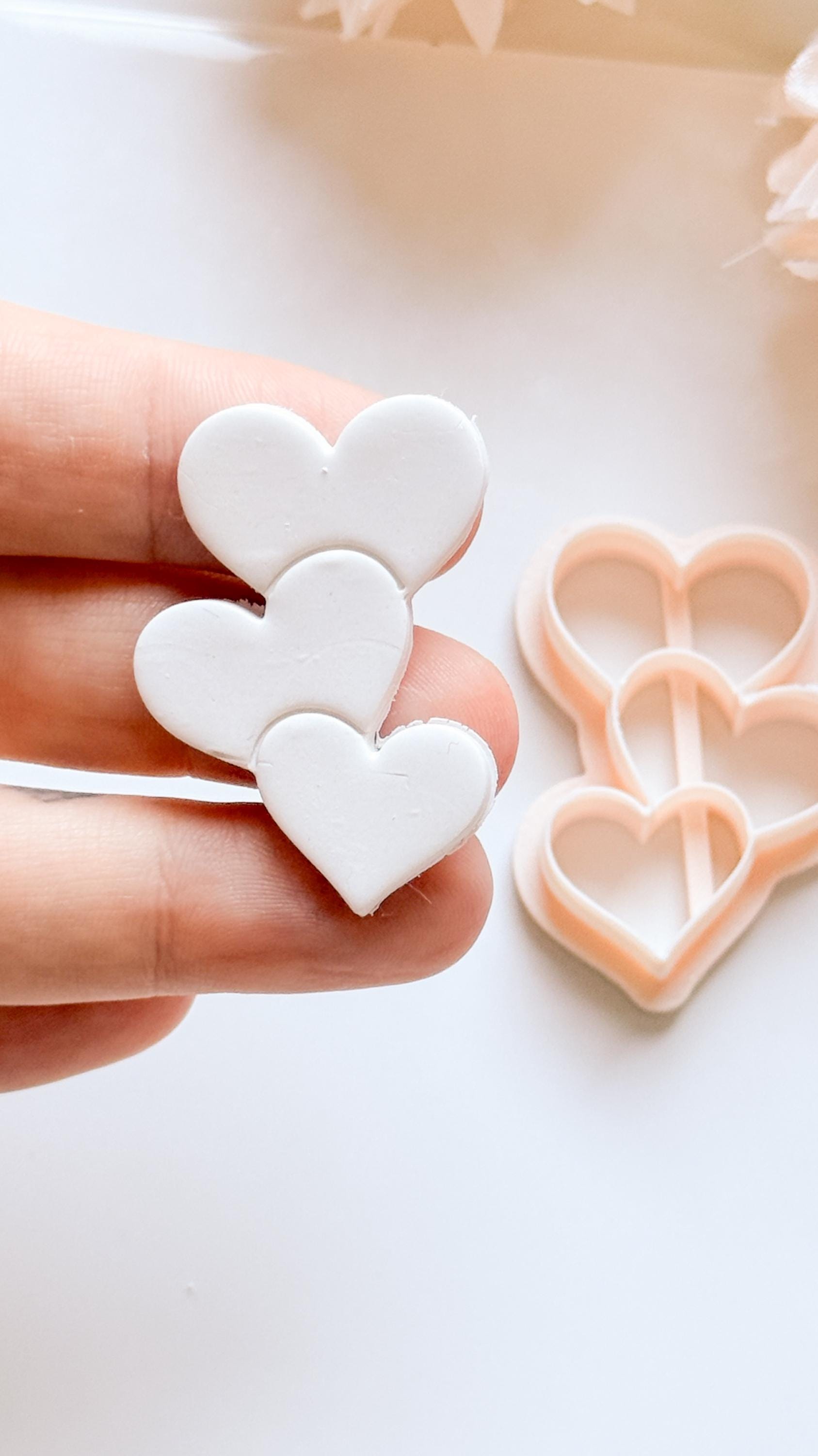 Stacked Hearts Trio Cutter for Polymer Clay