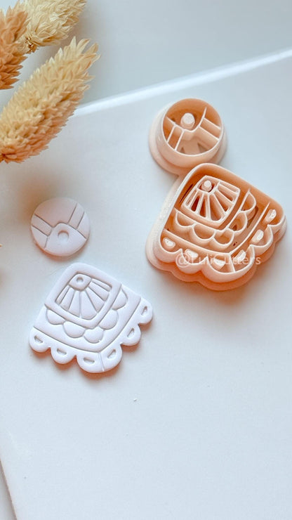 Mariel Clay Cutter: Layered Art Deco Polymer Clay Earring Shape