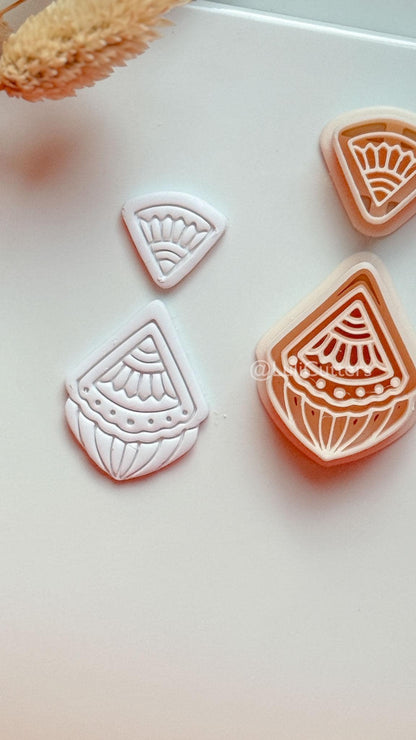 Verena Clay Cutter: Geometric Fan Drop Design