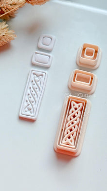 Romy Bar Clay Cutter: Layered Celtic Rectangle Dangle Design