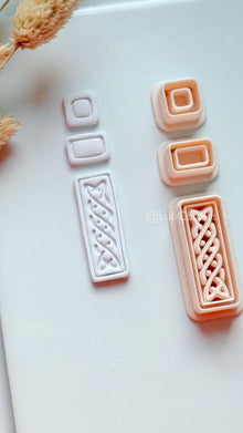 Romy Bar Clay Cutter: Layered Celtic Rectangle Dangle Design