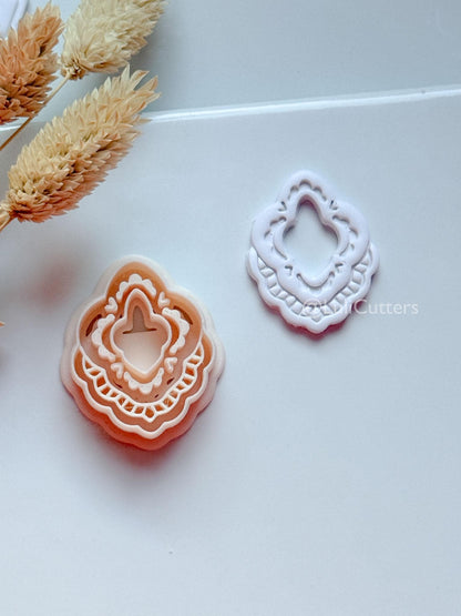 Lace Donna Clay Cutter: Layered Ornamental Teardrop Design