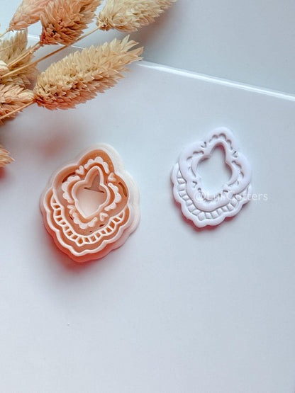 Lace Donna Clay Cutter: Layered Ornamental Teardrop Design