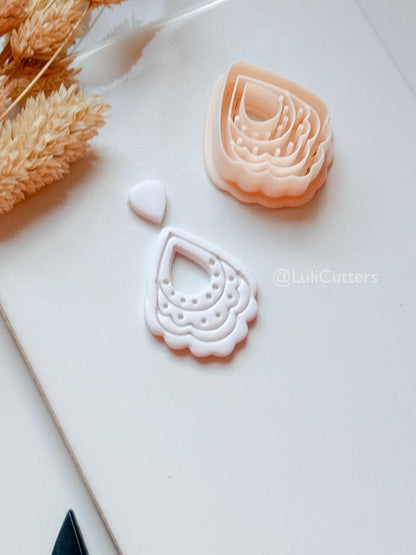 Clarine Clay Cutter: Layered Teardrop Boho Design