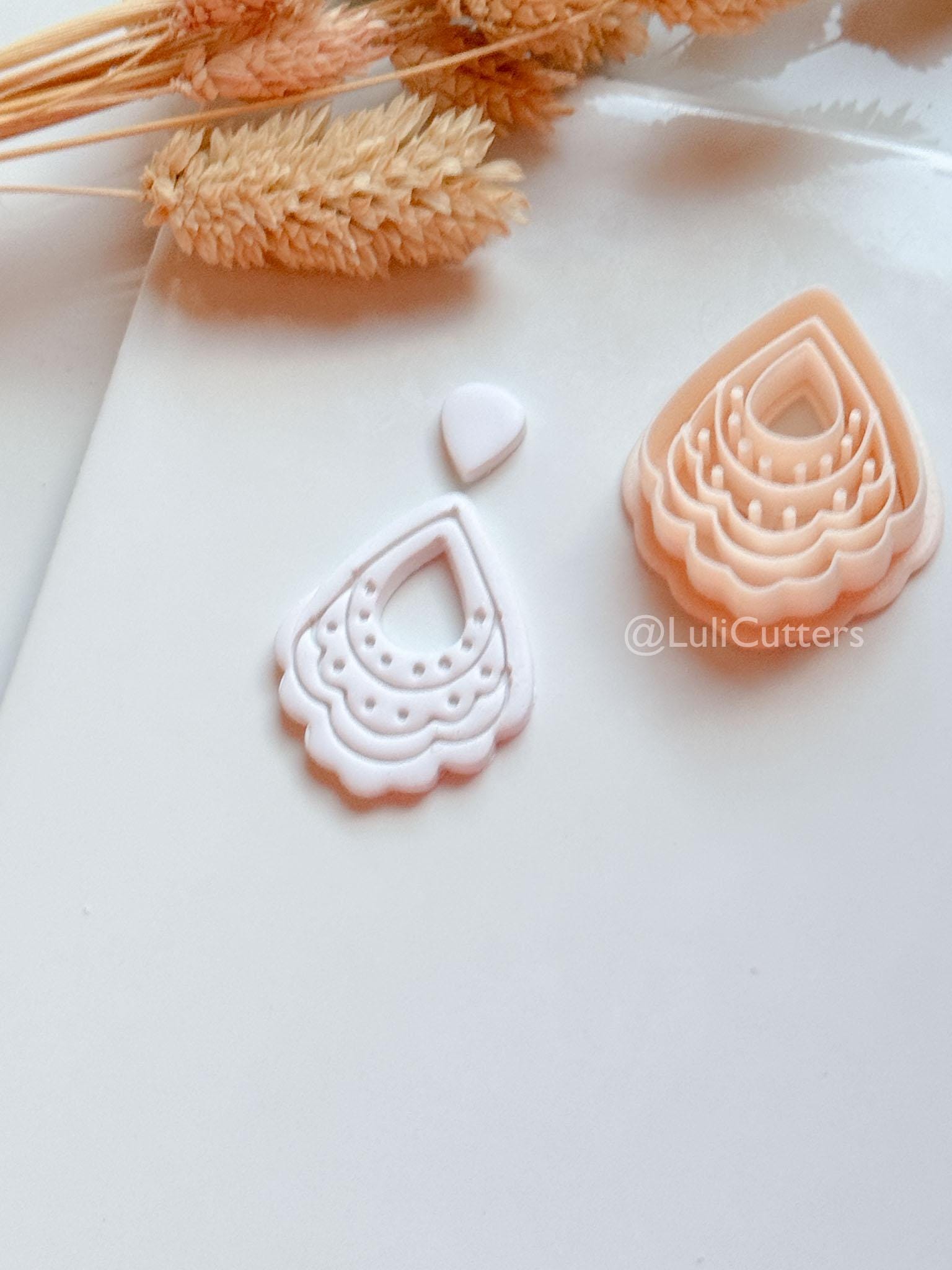 Clarine Clay Cutter: Layered Teardrop Boho Design