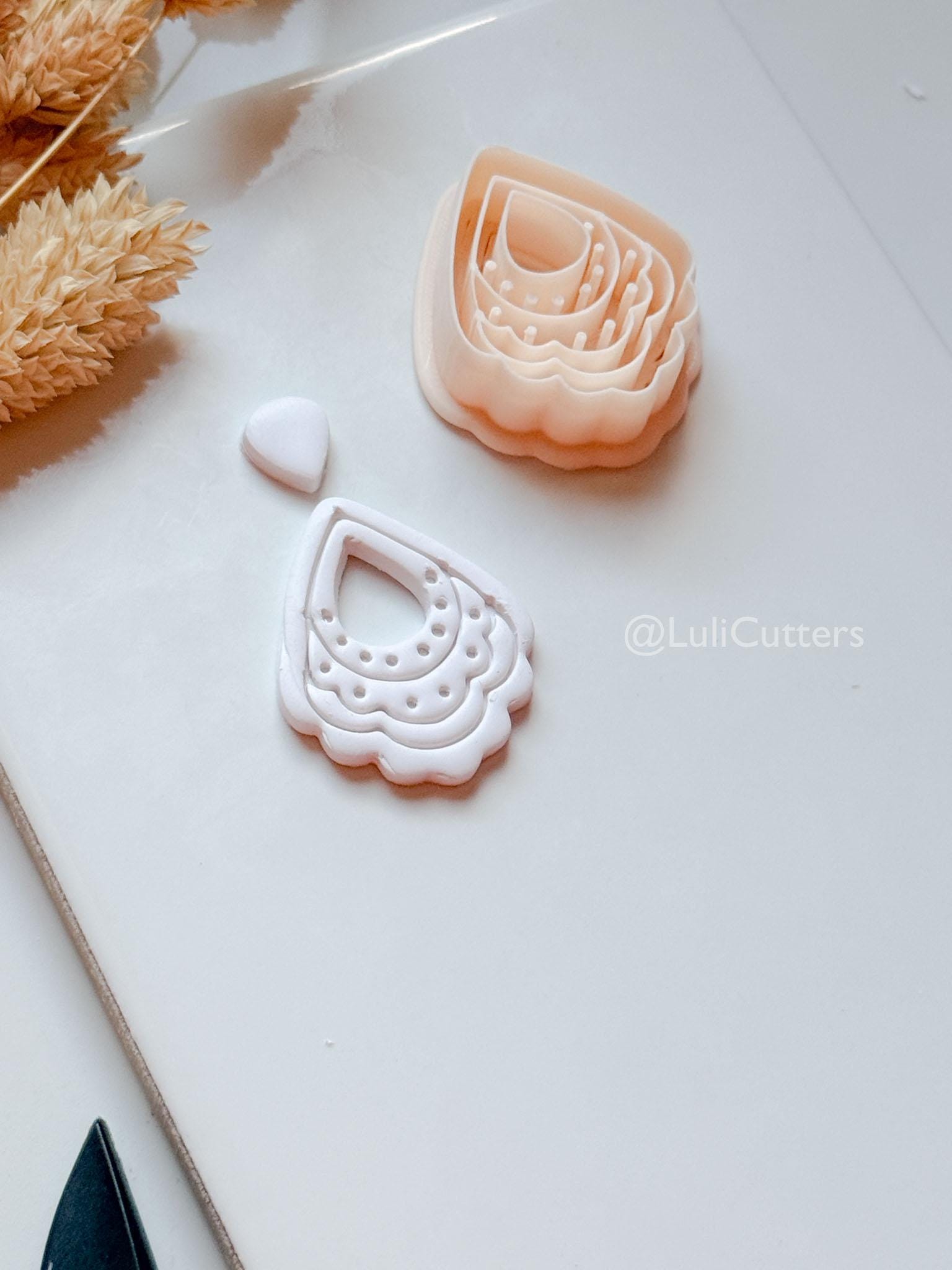 Clarine Clay Cutter: Layered Teardrop Boho Design