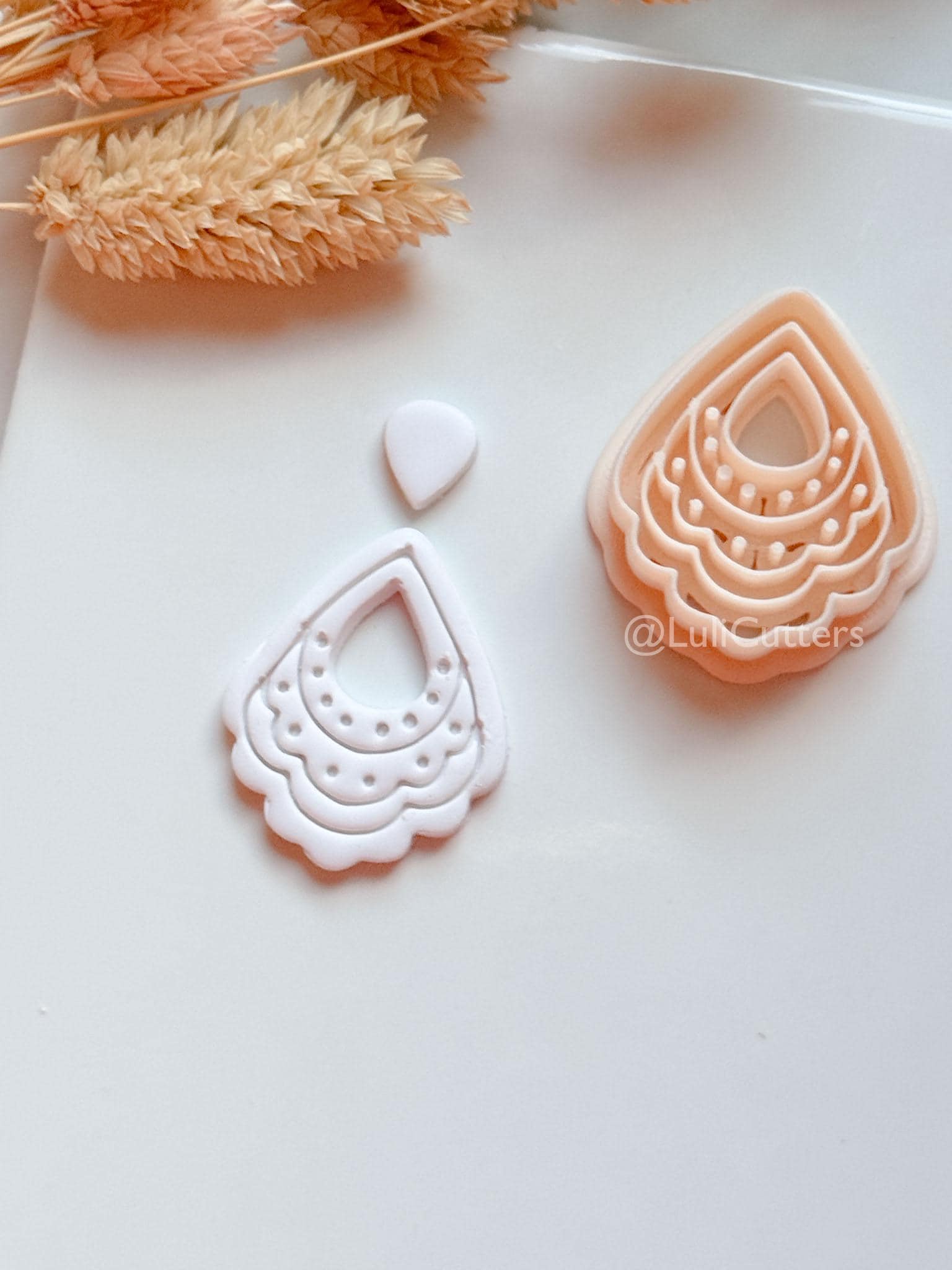 Clarine Clay Cutter: Layered Teardrop Boho Design