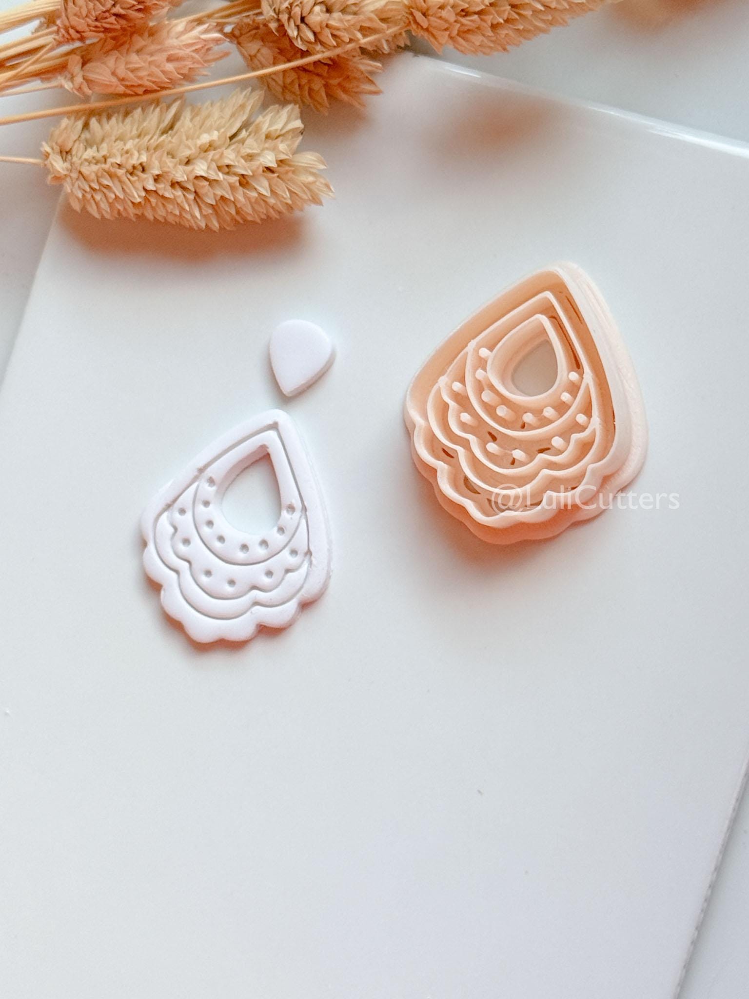 Clarine Clay Cutter: Layered Teardrop Boho Design