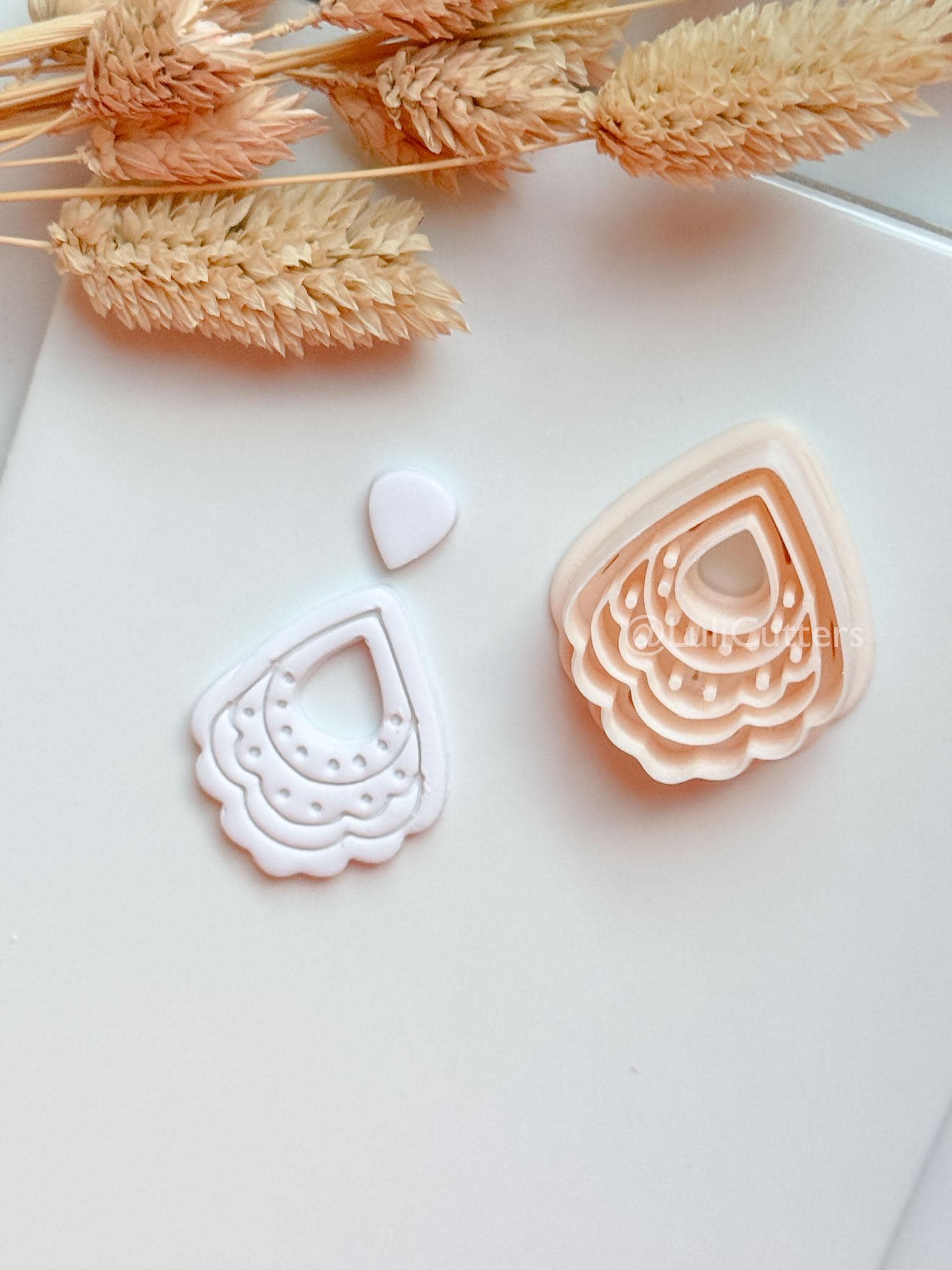 Clarine Clay Cutter: Layered Teardrop Boho Design