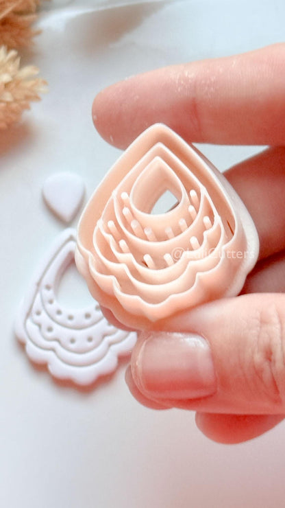 Clarine Clay Cutter: Layered Teardrop Boho Design